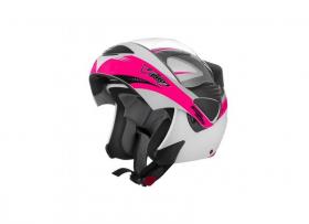 Capacete Pro Tork V-Pro Jet 2 Carbon Branco e Rosa